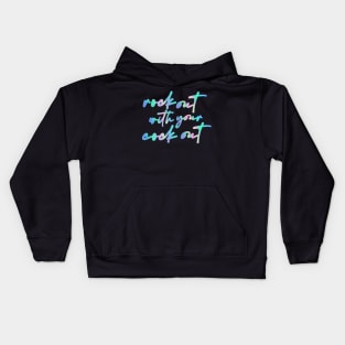 Rock Out With Your Cock Out / 80s Aesthetic Design Kids Hoodie